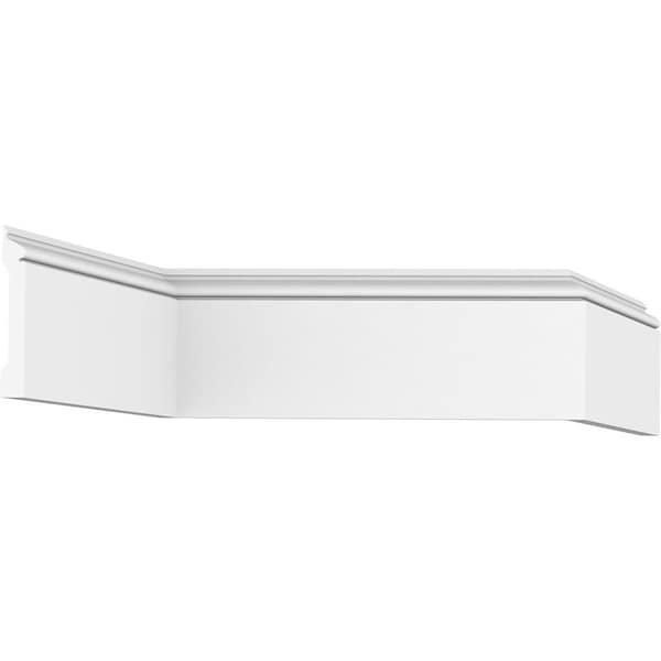 Ekena Millwork WM163E - 5"H x 1/2"P x 96"L Speed Base Moulding, PVC - WM163EX96SWPV