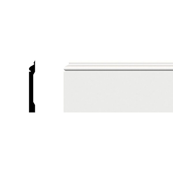 Ekena Millwork WM163E - 5"H x 1/2"P x 96"L Speed Base Moulding, PVC - WM163EX96SWPV