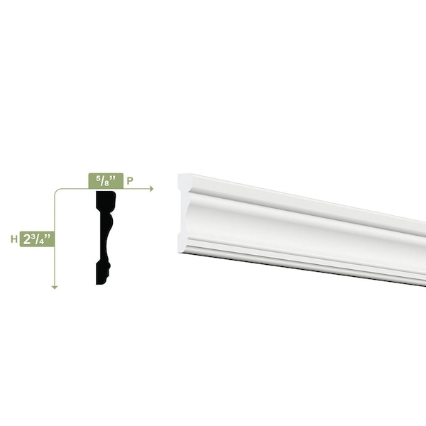 Ekena Millwork 2 3/4"H x 5/8"P x 96"L West Coast Casing Moulding, PVC - CAS03X01X96WCSWPV