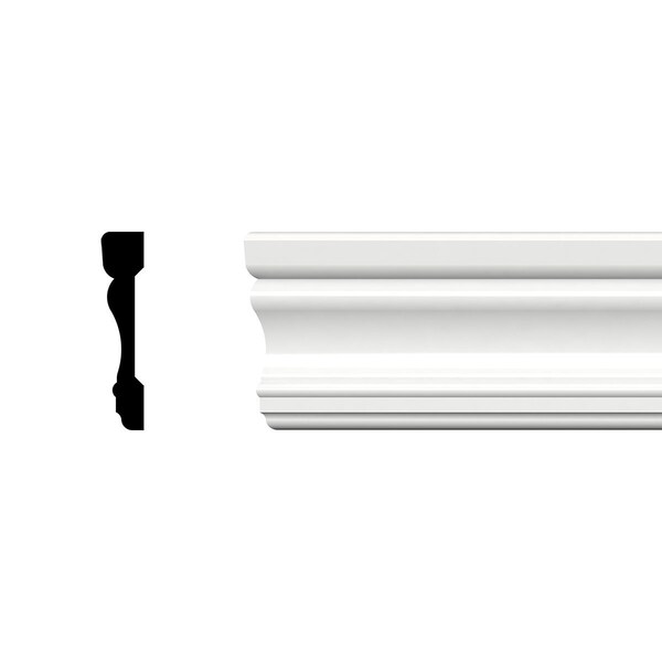 Ekena Millwork 2 3/4"H x 5/8"P x 96"L West Coast Casing Moulding, PVC - CAS03X01X96WCSWPV