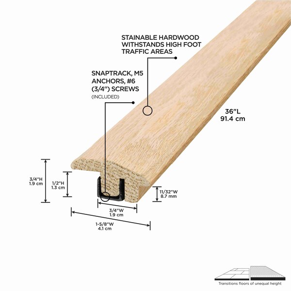 M-D Building Products Hardwood, Unfinished, 36 in L, 1.625 in W - 48901