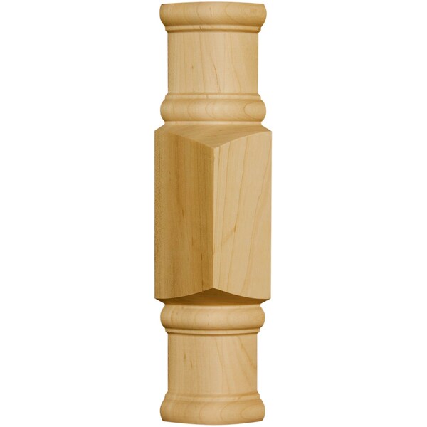 Osborne Wood Products 10 x 2 5/8 x 1 3/4 Corner Center Plinth with Spool in Hard Maple - 6995HM