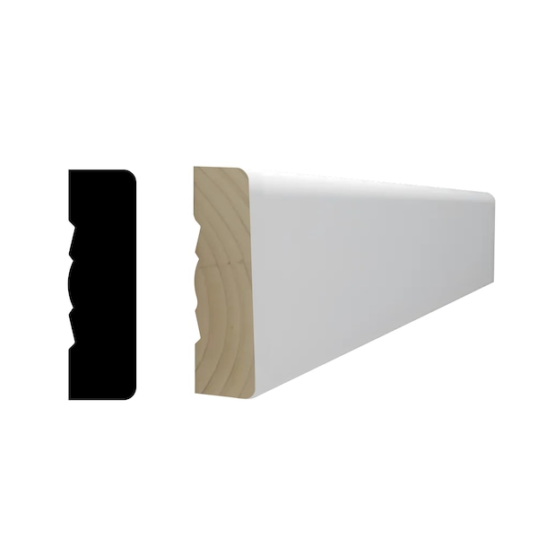 Reso Radiata pine, White, 99 in L, 0.68 in H, 2.25 in W, Primed - RMC-453-99-1