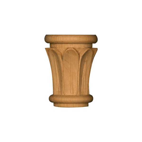 Osborne Wood Products 1 3/4 x 2 3/8 x 7/8 Small Papyrus Half Round Capital in Rubberwood - 892036RW