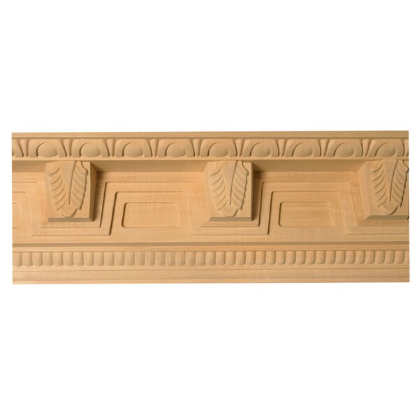 Osborne Wood Products 5 x 4 1/2 x 96 Ornate Carved Crown in Basswood - 891940BAS