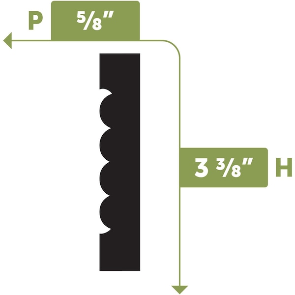 Ekena Millwork PT338R - 3 3/8"H x 5/8"D x 144"L Casing Flexible Moulding - CASFPT338RX144