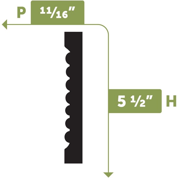 Ekena Millwork C606 - 5 1/2"H x 1/16"D x 144"L Casing Flexible Moulding - CASFC606RX144