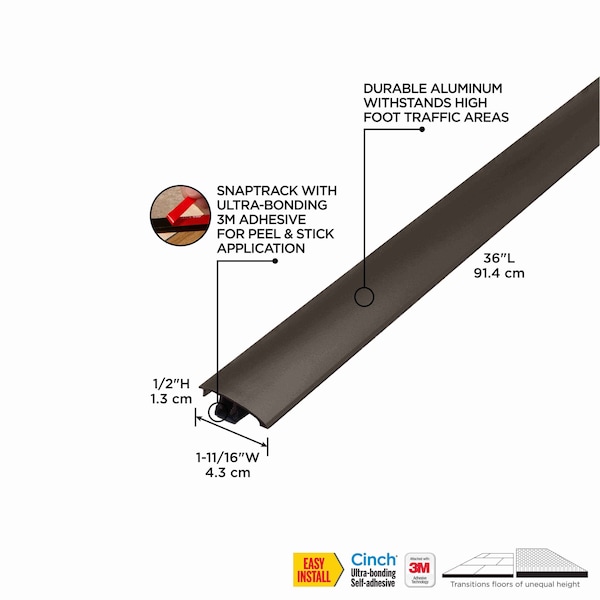 M-D Building Products Aluminum, Mocha, 36 in L, 1.875 in W - 43362