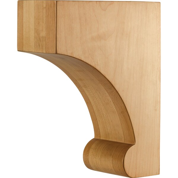 Hardware Resources 3" Wx6"Dx8"H Hard Maple Bullnose Base Corbel - COR47-1-HMP