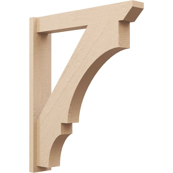 Ekena Millwork 5 1/2-in W x 30-in D x 36-in H Balboa Slat Rough Cedar Woodgrain TimberThane Outlooker, Primed Tan - OUTUR055X30X36BOA24RCPR