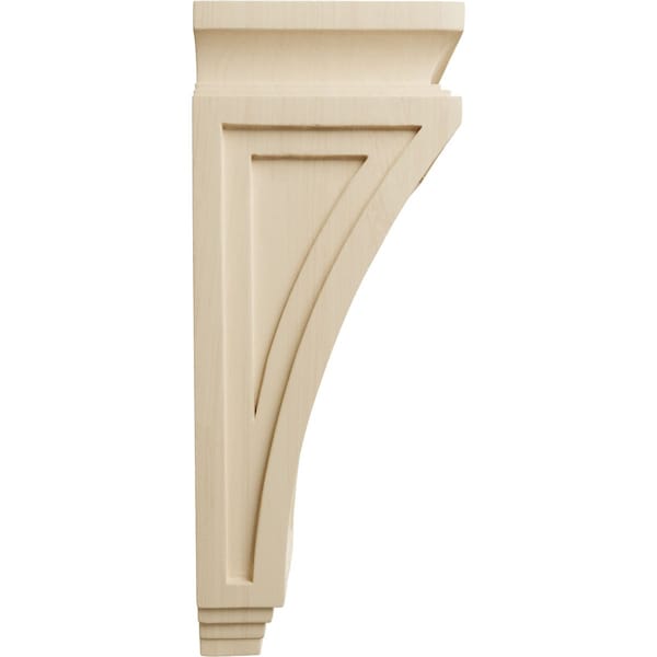 Ekena Millwork 6"W x 4 3/4"D x 12"H Arts and Crafts Corbel, Rubberwood - COR06X04X12ARRW