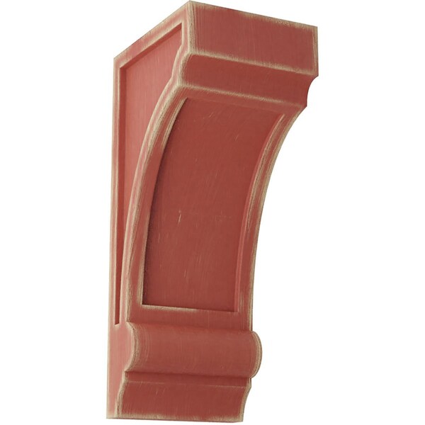 Ekena Millwork 4"W x 5"D x 10"H Diane Recessed Wood Vintage Decor Corbel, Salvage Red - CORWD04X05X10DIRD