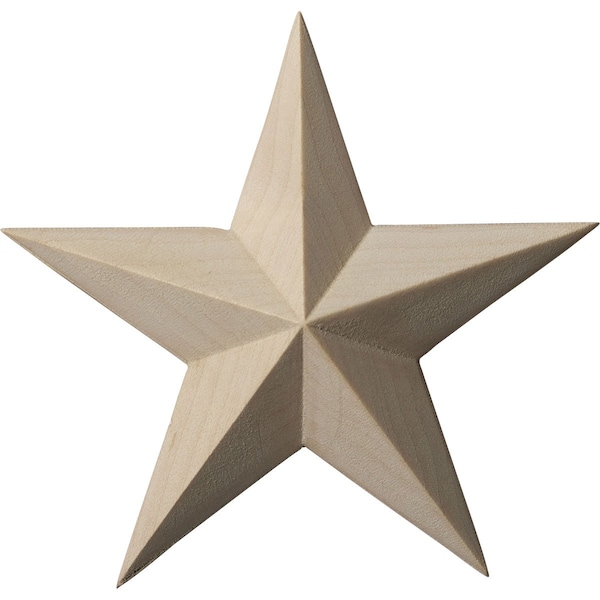 Ekena Millwork 4 1/8"W x 4 1/8"H x 5/8"P Galveston Star Rosette, Maple - ROS04X04GLMA
