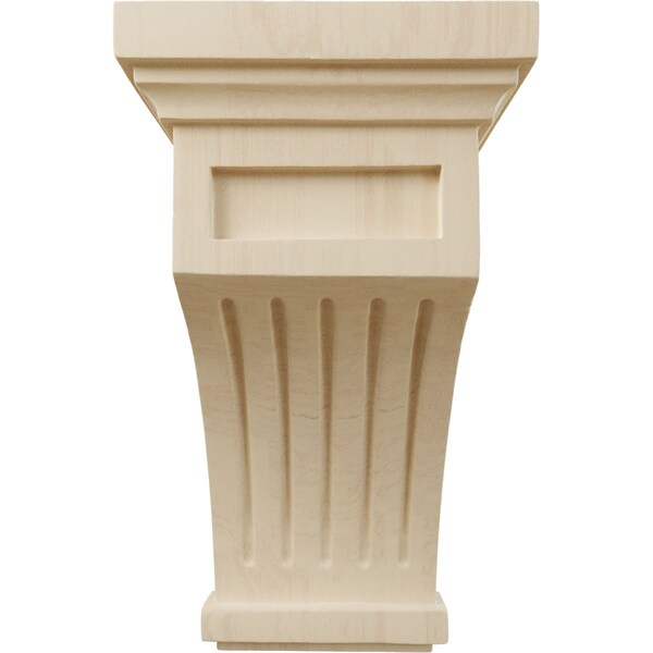 Ekena Millwork 5 1/2"W x 5 1/2"D x 10"H Fluted Corbel, Rubberwood - COR05X05X10FLRW