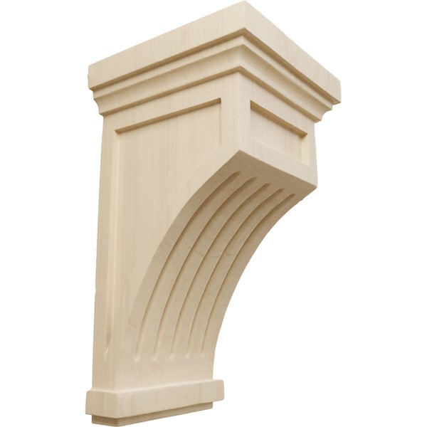 Ekena Millwork 5 1/2"W x 5 1/2"D x 10"H Fluted Corbel, Rubberwood - COR05X05X10FLRW