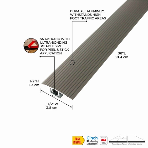 M-D Building Products ALUMINUM, Satin Nickel, 36 in L, 1.5 in W - 43322