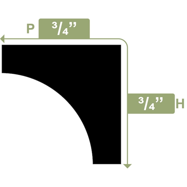 Ekena Millwork WM93 - 3/4"H x 3/4"P x 96"L Inside Corner Moulding, PVC - WM93X96SWPV
