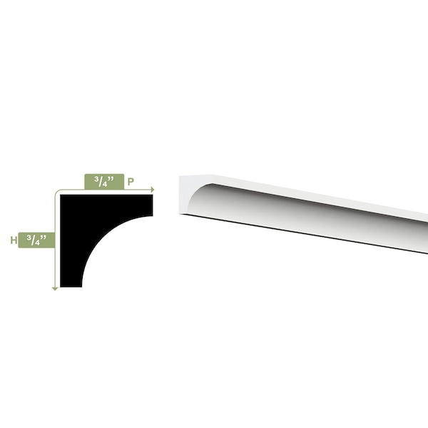 Ekena Millwork WM93 - 3/4"H x 3/4"P x 96"L Inside Corner Moulding, PVC - WM93X96SWPV