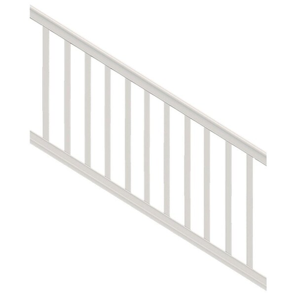 Xpanse Premier 73012466 Stair Rail Kit with Baluster, 6 ft L Actual, Square Profile, Polymer, White - 73012466 PREMIER