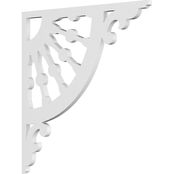 Ekena Millwork Wagon Wheel Architectural Grade PVC Bracket, 5/8"W X 18"D X 18"H - BKTP01X18X18WW