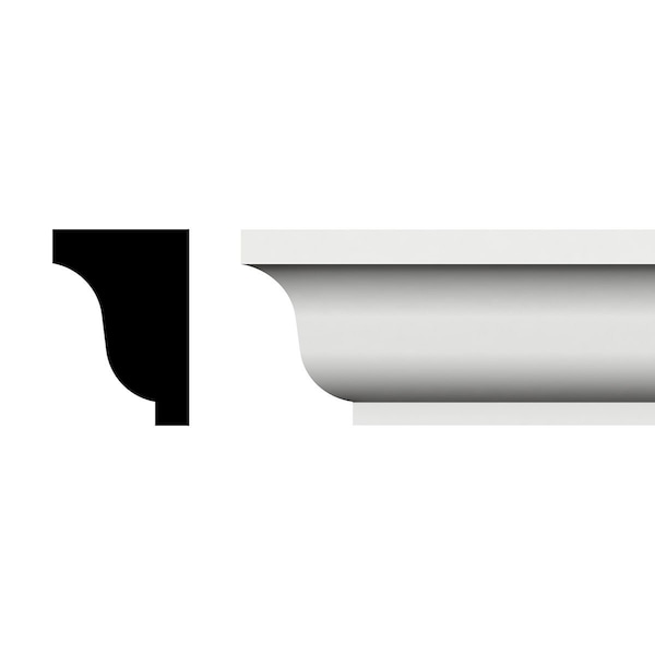 Ekena Millwork 2 7/8"H x 1/2"P x 2"TP x 96"L Moulding, PVC - MLD03X02X96SWPV