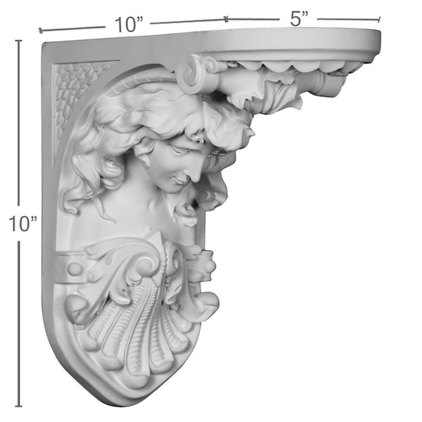 Ekena Millwork 5"W x 10"D x 10"H Hestia Corbel - COR05X10X10HE