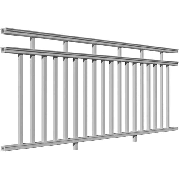 Ekena Millwork 42"H x 96"L Providence Three Line Level Rail Kit w/Reinforcements, 18 Balusters & Hardware - ECLKT42X096