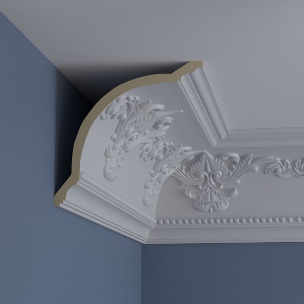 Ekena Millwork 9 1/2"H x 10"P x 13 3/4"F x 94 1/2"L, (13 3/4" Repeat), Sydney Crown Moulding - MLD09X10X13SY