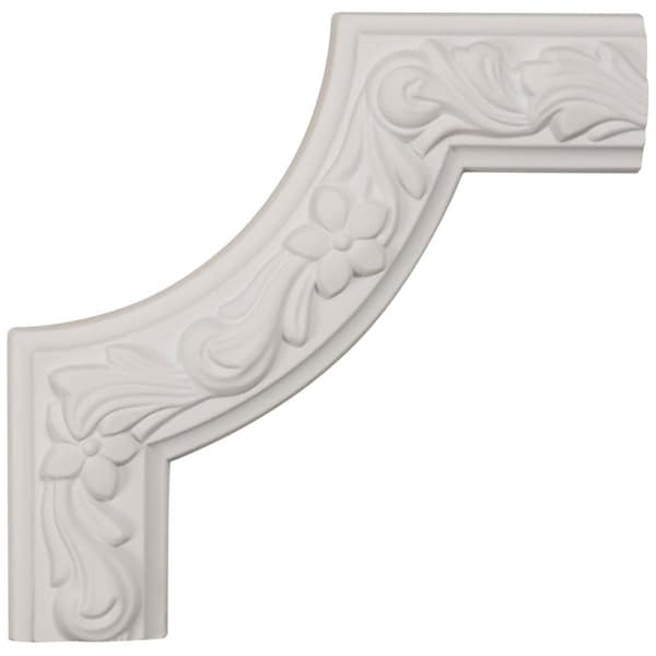 Ekena Millwork 8"W x 8"H x 1 7/8"P Sussex Floral Panel Moulding Corner (matches moulding PML02X00SU) - PML08X08SU