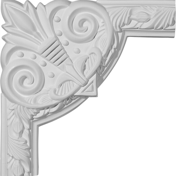 Ekena Millwork 9 3/4"W x 9 3/4"H Milton Running Leaf Panel Moulding Corner (matches moulding PML02X00MI) - PML09X09MI-2