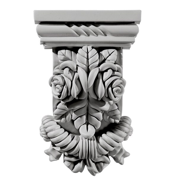 Ekena Millwork 5 1/4"W x 2 3/4"D x 8 1/8"H Rose Corbel - COR05X02X08RO