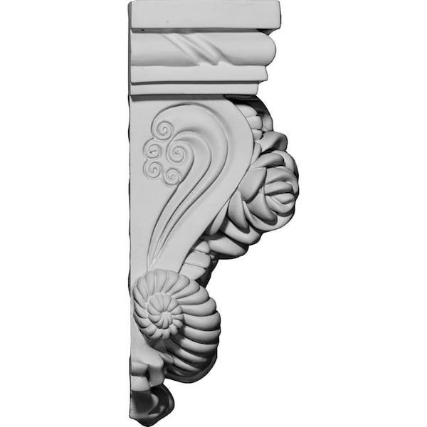 Ekena Millwork 5 1/4"W x 2 3/4"D x 8 1/8"H Rose Corbel - COR05X02X08RO