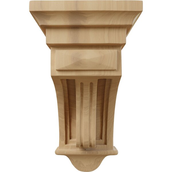 Ekena Millwork 5 1/2"W x 5 1/2"D x 10"H Raised Fluting Corbel, Cherry - COR05X05X10RACH