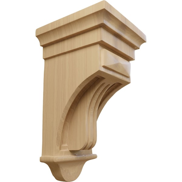 Ekena Millwork 5 1/2"W x 5 1/2"D x 10"H Raised Fluting Corbel, Cherry - COR05X05X10RACH