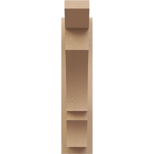 Ekena Millwork 5 1/2-in W x 16-in D x 24-in H Balboa Slat Rough Cedar Woodgrain TimberThane Outlooker, Primed Tan - OUTUR055X16X24BOA24RCPR