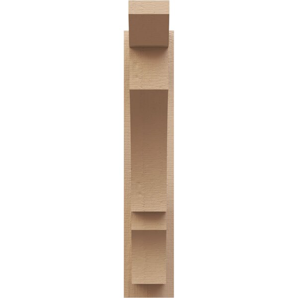 Ekena Millwork 6-in W x 20-in D x 32-in H Balboa Slat Rough Cedar Woodgrain TimberThane Outlooker, Primed Tan - OUTUR060X20X32BOA24RCPR
