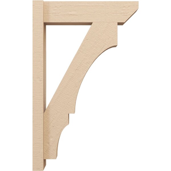 Ekena Millwork 6-in W x 20-in D x 32-in H Balboa Slat Rough Cedar Woodgrain TimberThane Outlooker, Primed Tan - OUTUR060X20X32BOA24RCPR