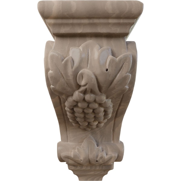 Ekena Millwork 3 1/2"W x 4"D x 7"H Small Grape Corbel, Walnut - CORW03X04X07GRWA