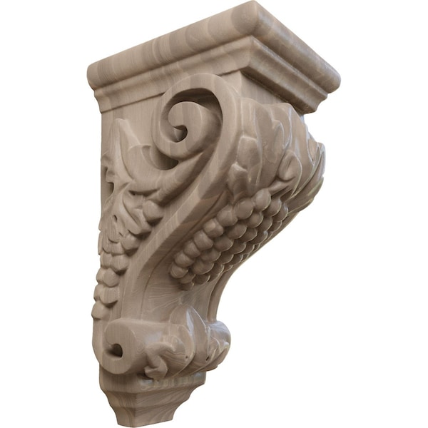 Ekena Millwork 3 1/2"W x 4"D x 7"H Small Grape Corbel, Walnut - CORW03X04X07GRWA