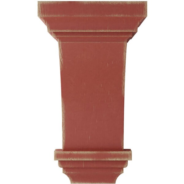 Ekena Millwork 6"W x 6 3/4"D x 12"H Large Jefferson Wood Vintage Decor Corbel, Salvage Red - CORWD06X06X12JERD