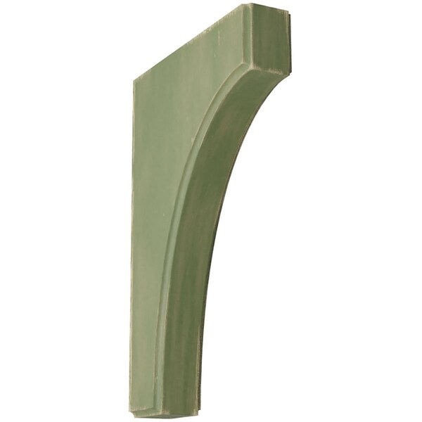 Ekena Millwork 1 3/4"W x 8"D x 12"H Clarksville Wood Vintage Decor Bracket, Restoration Green - BKTWD02X08X12CVGR