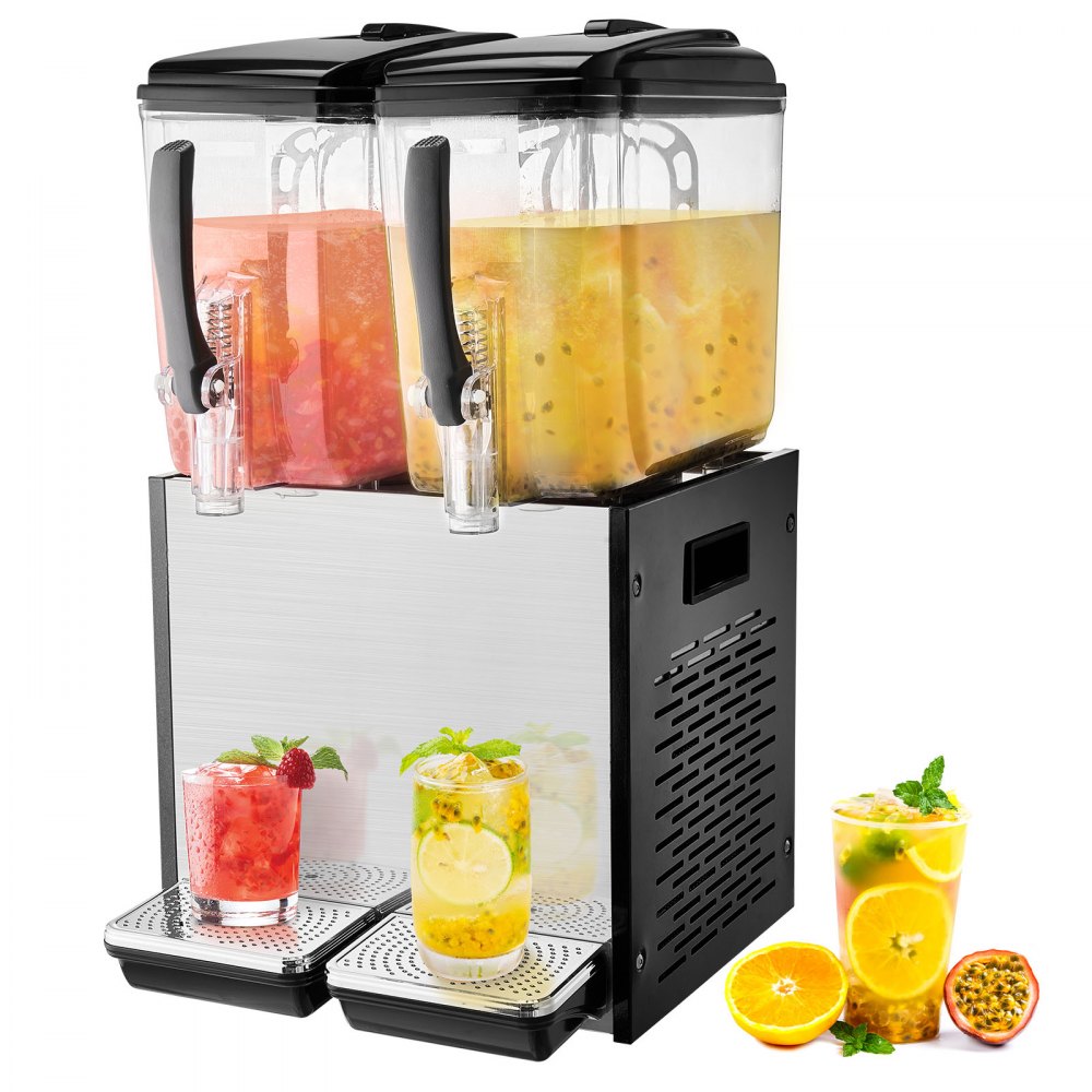 VEVOR Commercial Beverage Dispenser 12L x 2 Tanks Cold Juice Ice Drink Dispenser - SYYLJJBSJXS1NR5MHV1