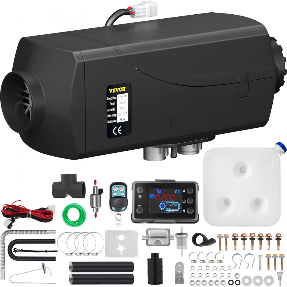 VEVOR 5KW Air Diesel Heater 12V Diesel Parking Heater LCD Switch 5KW Diesel Heater Muffler for RV Motorhome Trailer Trucks Boats - ZCJRQ12V5KWYJYCB1V0