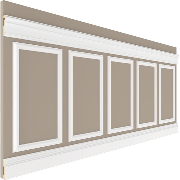 Ekena Millwork Wainscot Paneling Kit, Urethane, 94-1/2 in L, Factory Primed - WPKUSQ021P040
