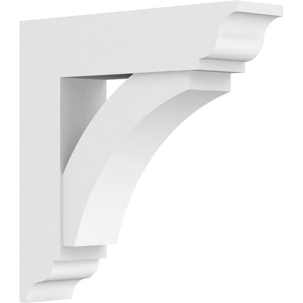 Ekena Millwork Standard Thorton Architectural Grade PVC Bracket with Traditional Ends, 5"W x 24"D x 24"H - BKTP05X24X24THR01