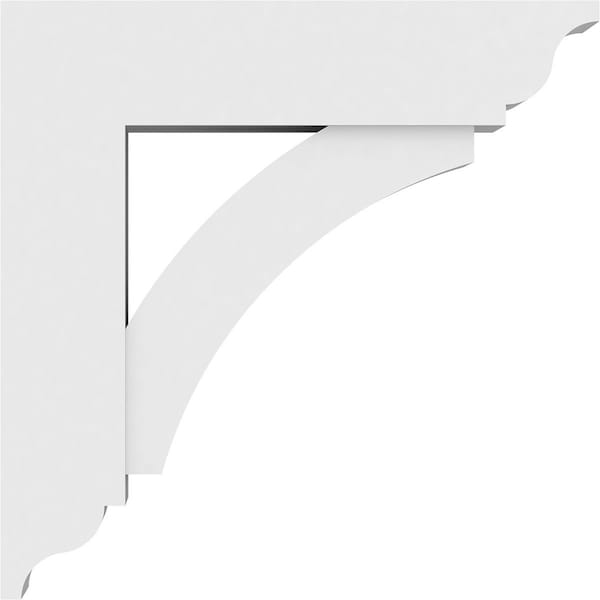 Ekena Millwork Standard Thorton Architectural Grade PVC Bracket with Traditional Ends, 5"W x 24"D x 24"H - BKTP05X24X24THR01
