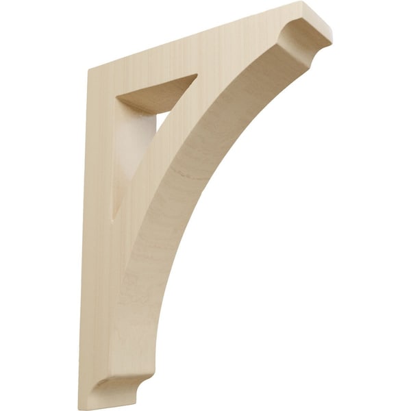 Ekena Millwork 1 3/4"W x 6 1/2"D x 9"H Small Thorton Wood Bracket, Rubberwood - BKTW01X06X09THRW