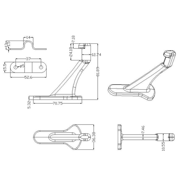 Onward 3 14inch 82 mm HeavyDuty Handrail Bracket, Antique Nickel - 2282ANV