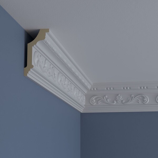 Ekena Millwork 4 1/2"H x 2 3/8"P x 5 1/8"F x 94 1/2"L Versailles Crown Moulding - MLD04X02X05VE