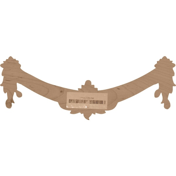 Ekena Millwork 16 1/8"W x 6"H x 1 3/8"D Medium Floral Swag, Rubberwood - ONL16X06X01FLRW